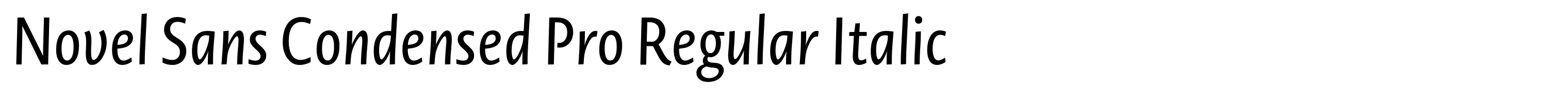 Novel Sans Condensed Pro Regular Italic